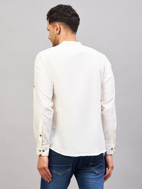 Men's Cream Short Cotton Kurta